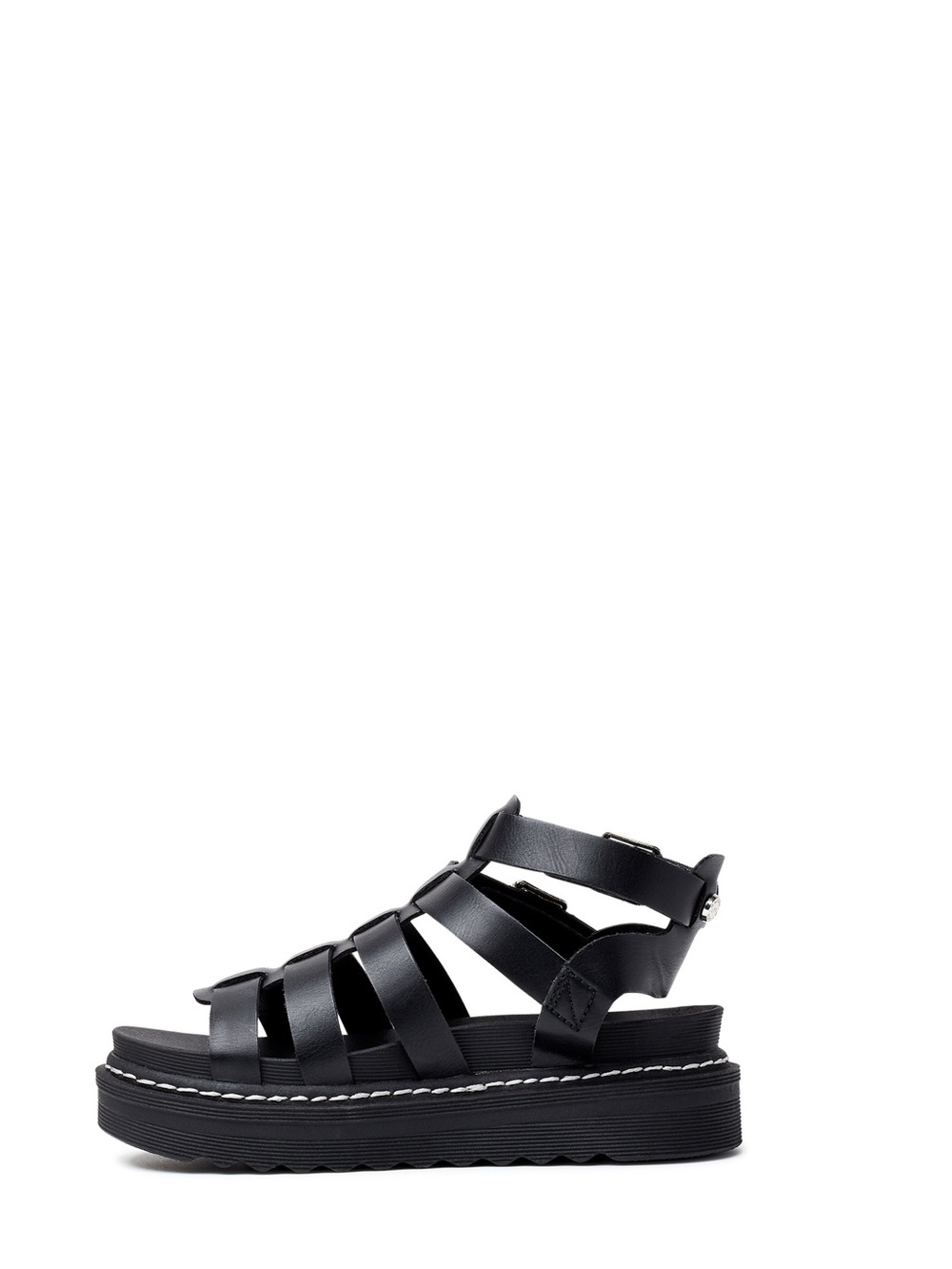 Kids Madden NYC Black Strappy Platform Sandals